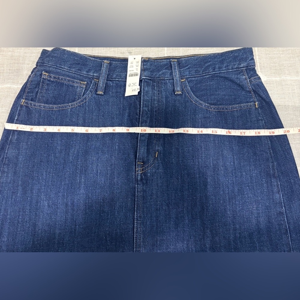 NWT J. Crew Denim Midi Skirt 100% Cotton in Rinse Wash Women’s Size 30 - Picture 12 of 13